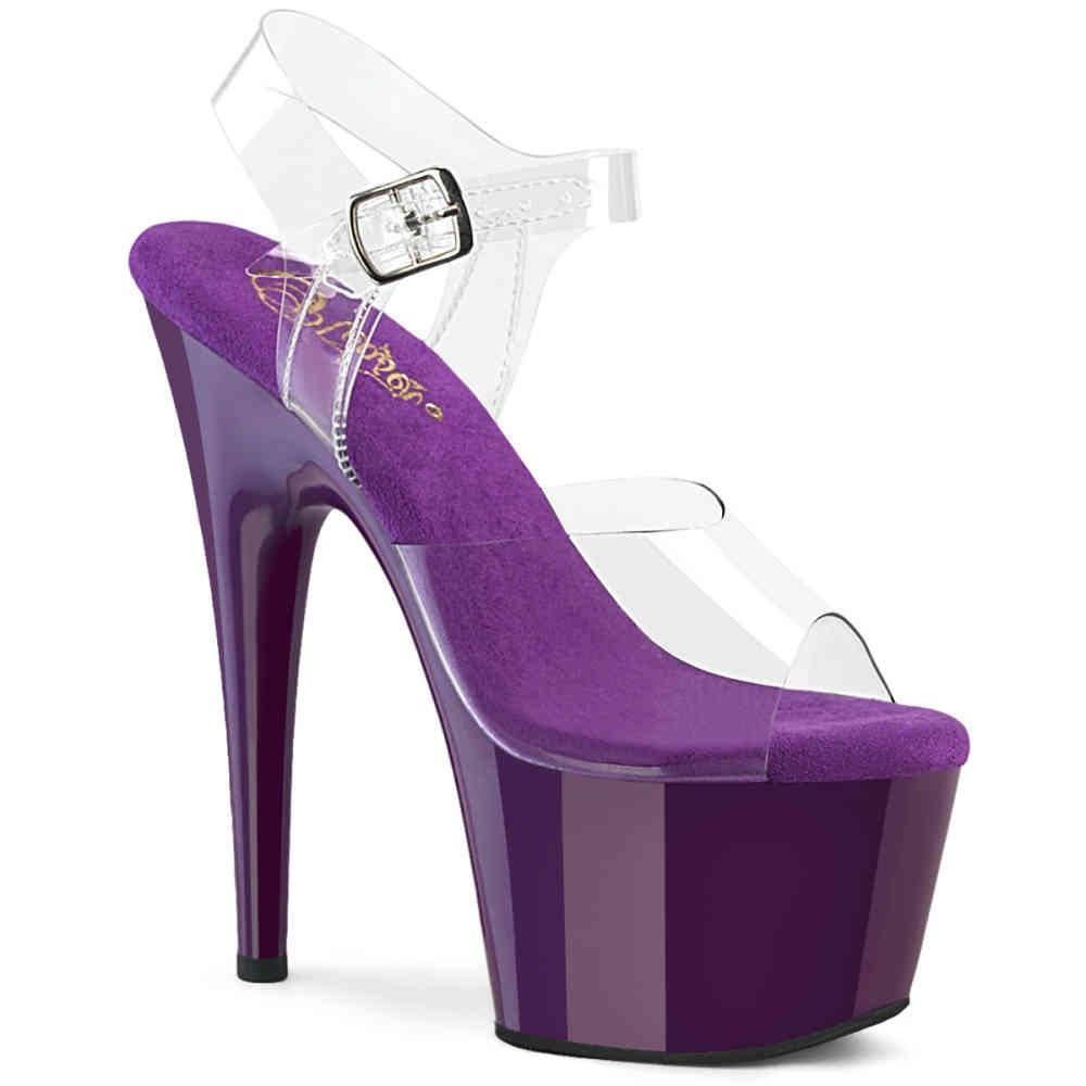 Pleaser - ADORE708 Sandale à bride à la cheville - Transparent/Violet Product image